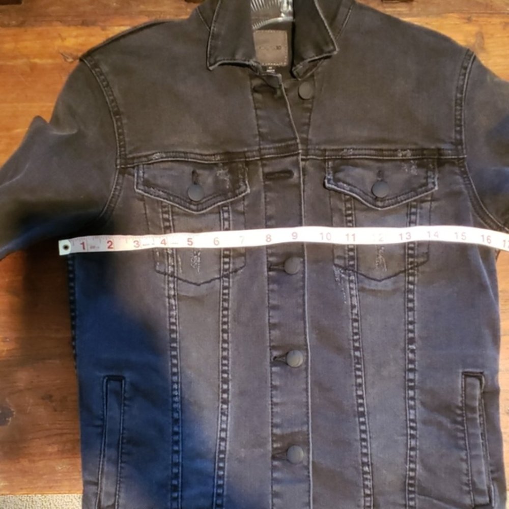 Joe's Jean's Distressed Black Jean Jacket - Picture 6 of 6